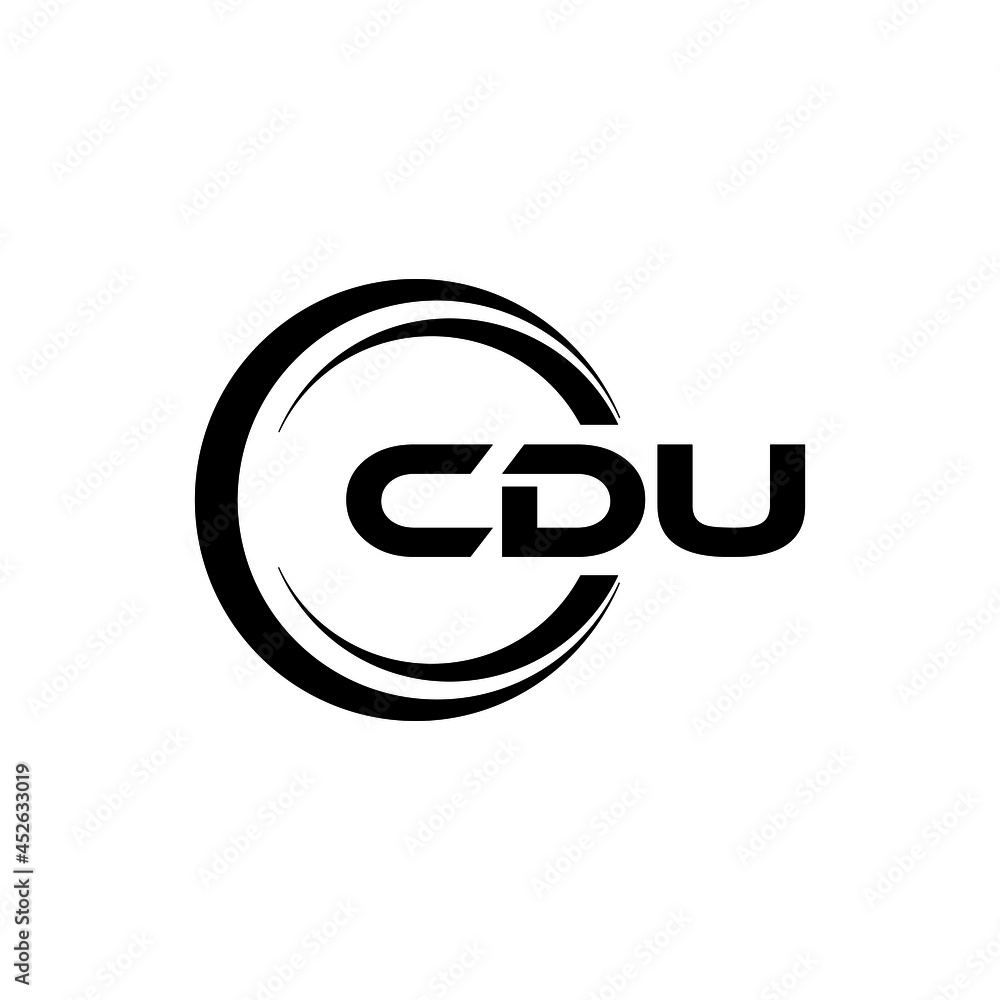 CDU letter logo design with white background in illustrator, vector