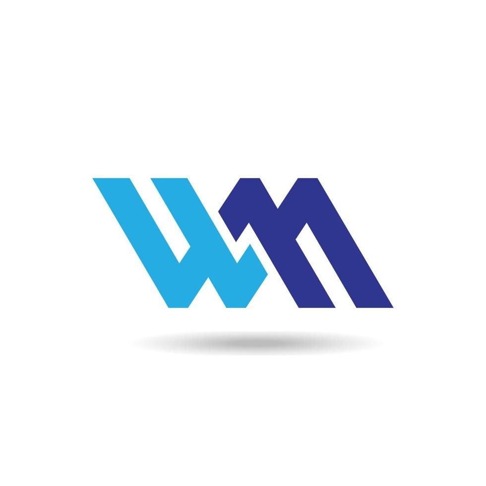 Letter WM Logo Design Vector Image