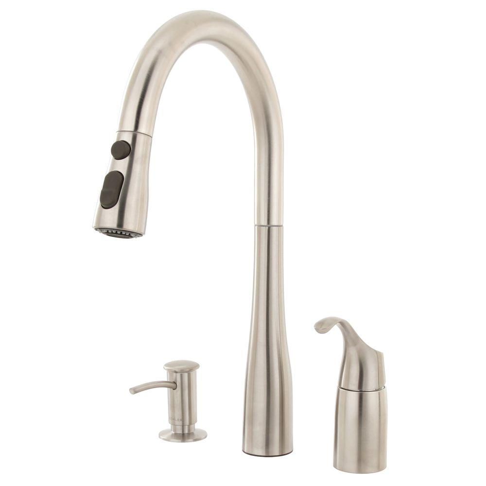 KOHLER Simplice Single-Handle Pull-Down Sprayer Kitchen Faucet in