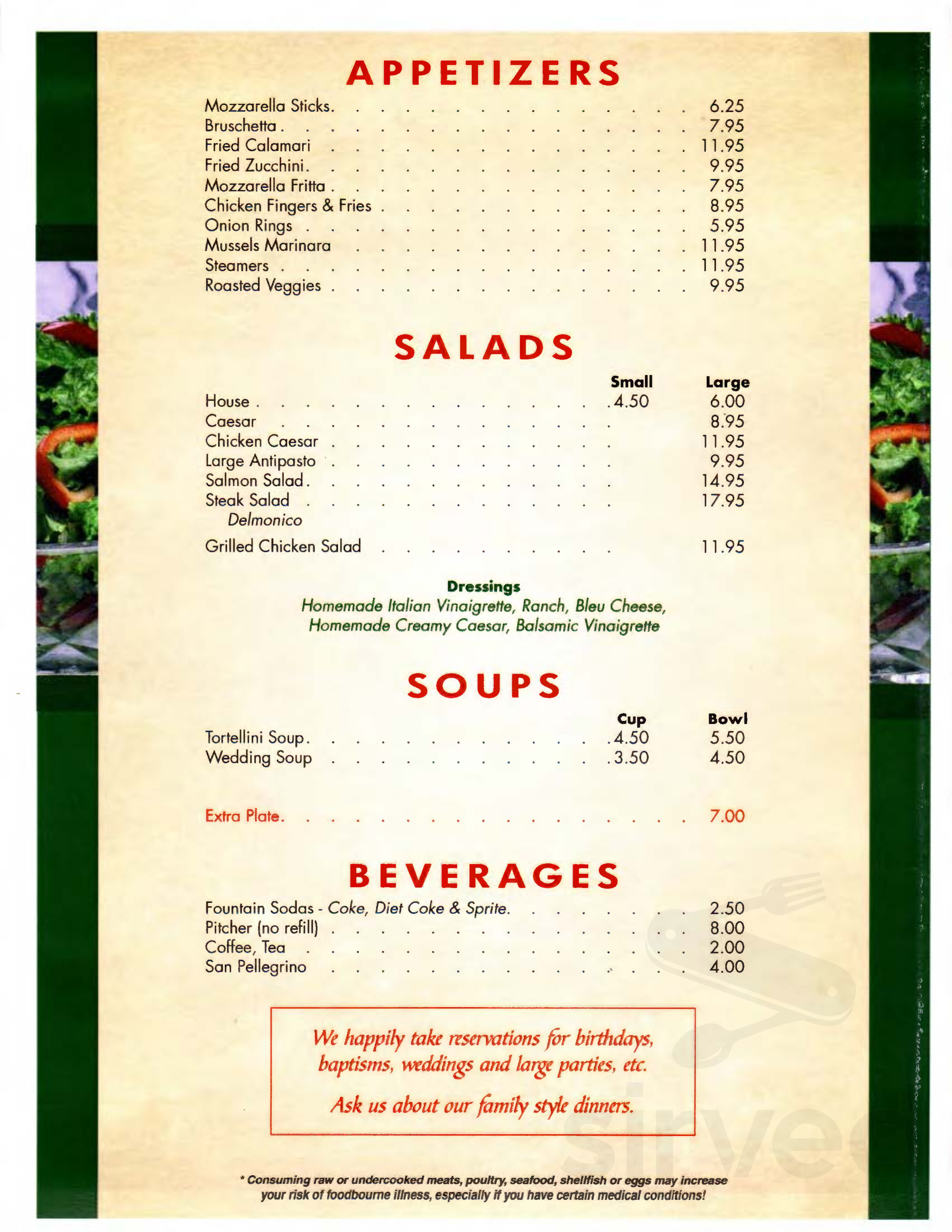 Villa Capri menu in Altoona, Pennsylvania, USA