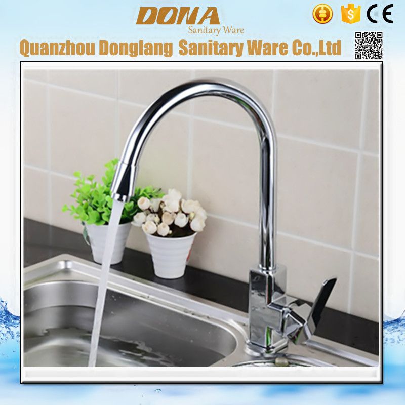 Free shipping single handle single hole kitchen faucet by solid brass