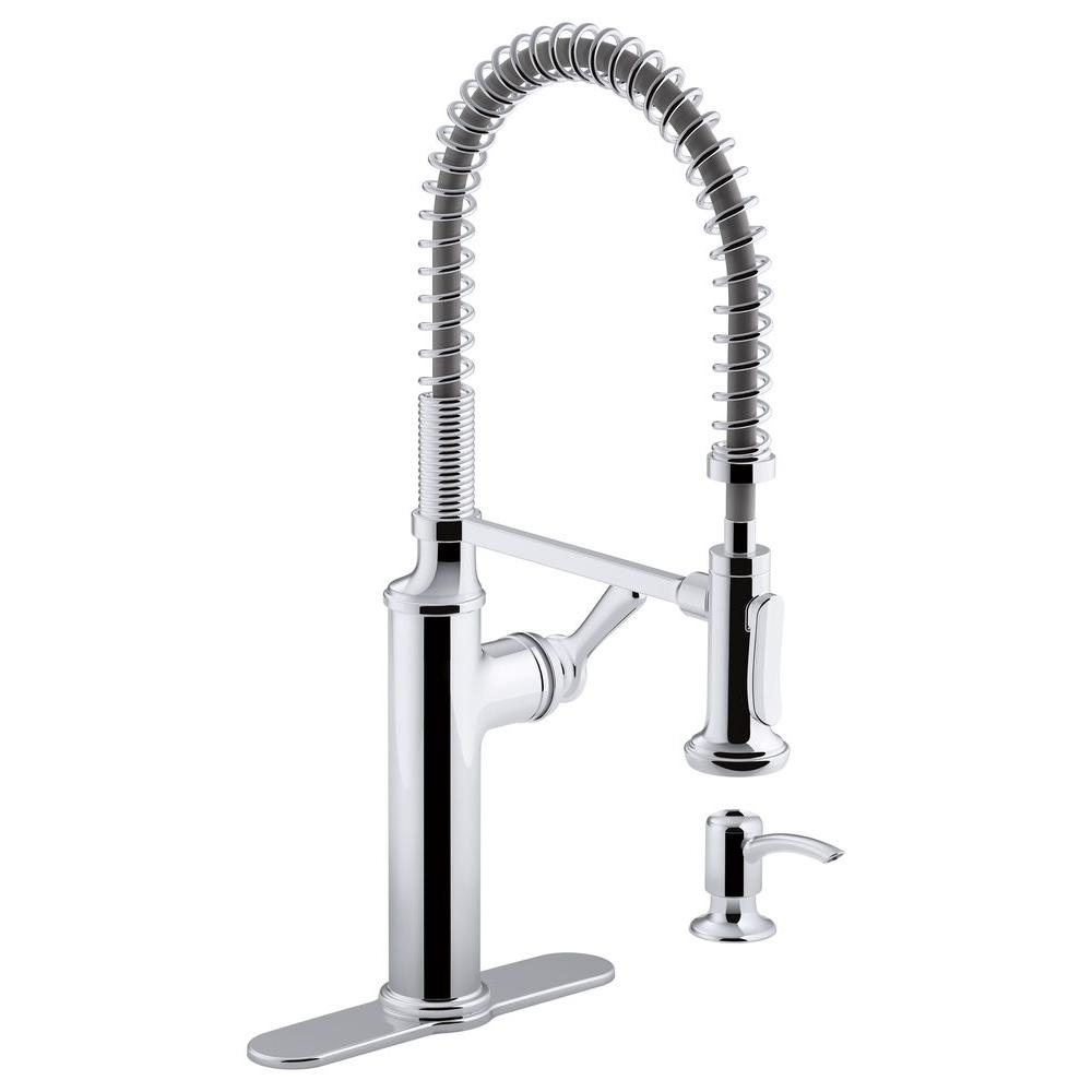 KOHLER Sous Pro-Style Single-Handle Pull-Down Sprayer Kitchen Faucet in