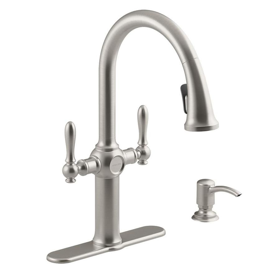 KOHLER Neuhaus Vibrant stainless 2-Handle Pull-down Kitchen Faucet at