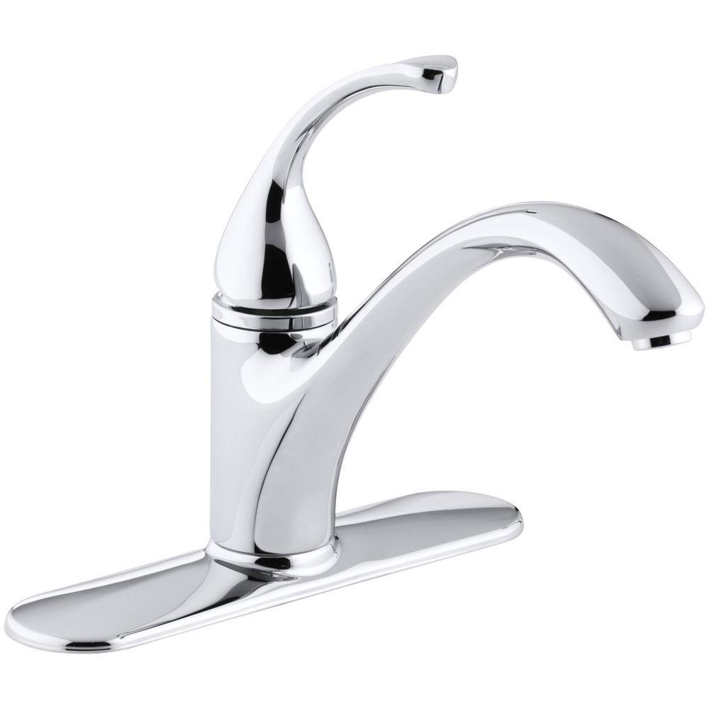 KOHLER Forte Single-Handle Standard Kitchen Faucet in Polished Chrome-K